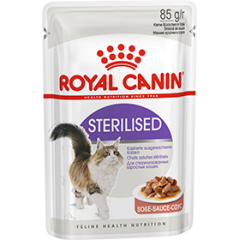 Приют Мартышкин и другие. Royal Canin Sterilised Роял Канин Кусочки в СОУСЕ для взрослых стерилизованных кошек, 85гр