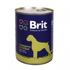 Приют Василек. BRIT Консервы для собак с говядиной и сердцем 850 гр