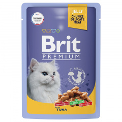 Brit Premium Брит паучи для кошек тунец в желе 85 гр