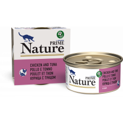 PRIME NATURE Прайм Нэйчер для кошек Курица с тунцом в бульоне 85 гр