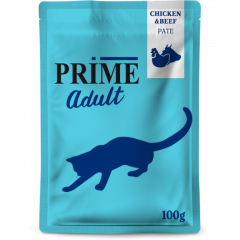 PRIME пауч Паштет из курицы и говядины, для кошек 100г