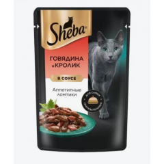 Приют Сохрани Жизнь собакам с полей. Sheba - Шеба паучи для кошек ломтики в соусе с говядиной и кроликом , 75 г