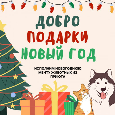 ДОБРО, ПОДАРКИ, НОВЫЙ ГОД! Акция в поддержку животным из приютов
