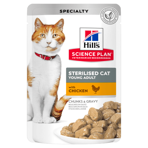 HILL'S Хиллс Паучи для кастрированных кошек от 1 до 6 лет с курицей 85 гр HILL'S Хиллс Паучи для кастрированных кошек от 1 до 6 лет с курицей 85 гр
