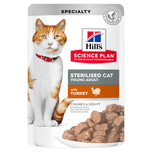 HILL'S Хиллс Паучи для кастрированных кошек от 1 до 6 лет с индейкой 85 гр HILL'S Хиллс Паучи для кастрированных кошек от 1 до 6 лет с индейкой 85 гр