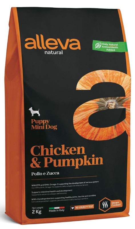 ALLEVA NATURAL DOG Adult Chicken & Pumpkin Mini сухой корм для собак мелких пород с курицей и тыквой ALLEVA NATURAL DOG Adult Chicken & Pumpkin Mini сухой корм для собак мелких пород с курицей и тыквой