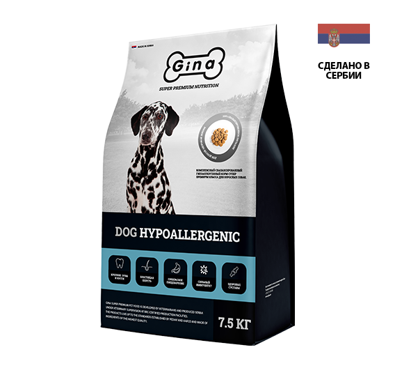 Gina Dog Hypoallergenic - Джина гипоаллергенный корм для собак с индейкой, уткой и тунцом (Сербия) Gina Dog Hypoallergenic - Джина гипоаллергенный корм для собак с индейкой, уткой и тунцом (Сербия)