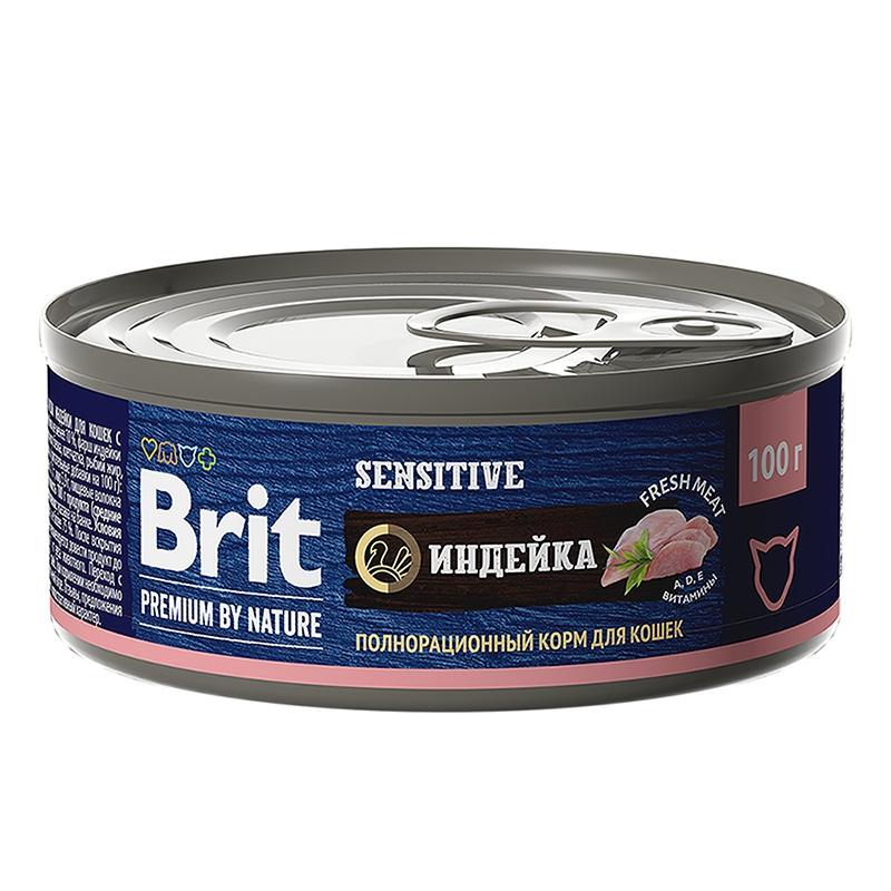 Brit Premium by Nature Брит консервы для кошек с чувствительным пищеварением с мясом индейки 100 гр Brit Premium by Nature Брит консервы для кошек с чувствительным пищеварением с мясом индейки 100 гр