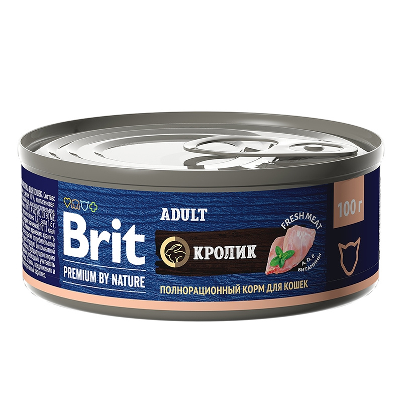 Brit Premium by Nature Брит консервы для кошек с мясом кролика 100 гр Brit Premium by Nature Брит консервы для кошек с мясом кролика 100 гр