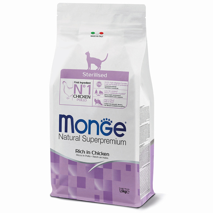 Сухой корм Monge Cat Daily Line Sterilised корм для стерилизованных кошек, из курицы Сухой корм Monge Cat Daily Line Sterilised корм для стерилизованных кошек, из курицы