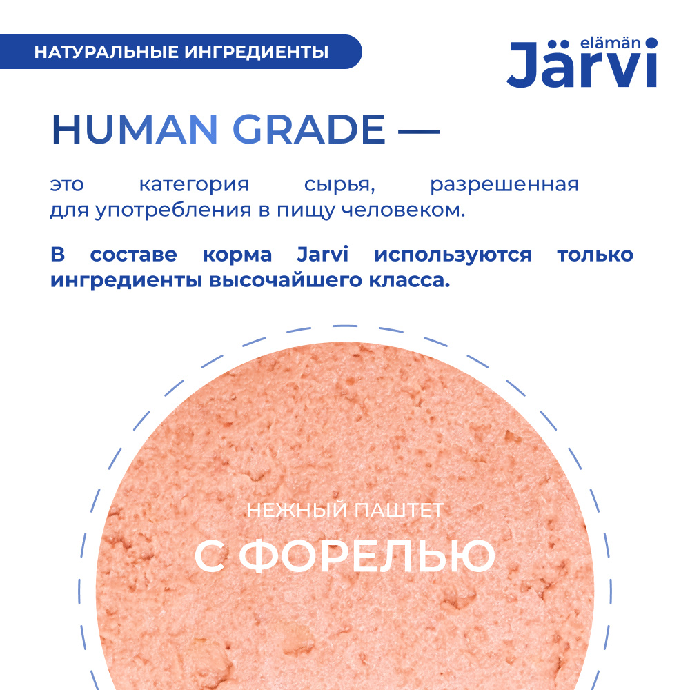 Jarvi Ярви Паштет с форелью для кошек с чувствительным пищеварением Jarvi Ярви Паштет с форелью для кошек с чувствительным пищеварением