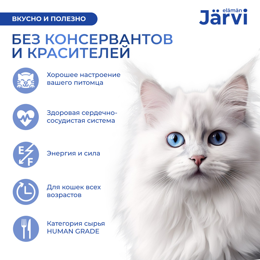 Jarvi Ярви Паштет с уткой для домашних кошек Jarvi Ярви Паштет с уткой для домашних кошек