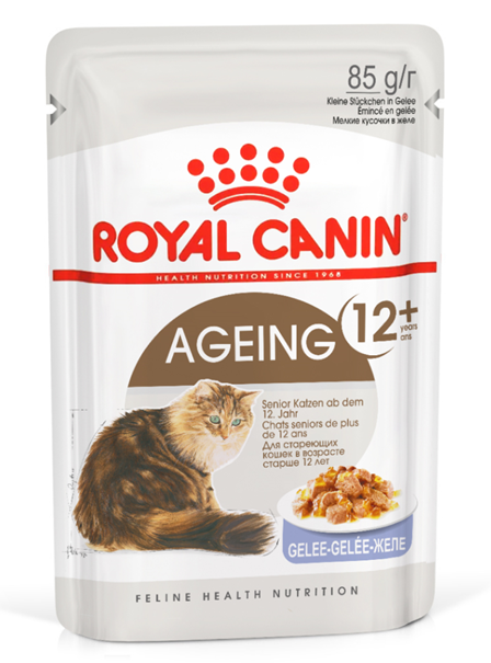 Royal Canin AGEING 12+ - Роял Канин паучи для кошек старше 12 лет, кусочки в желе, 85 гр Royal Canin AGEING 12+ - Роял Канин паучи для кошек старше 12 лет, кусочки в желе, 85 гр