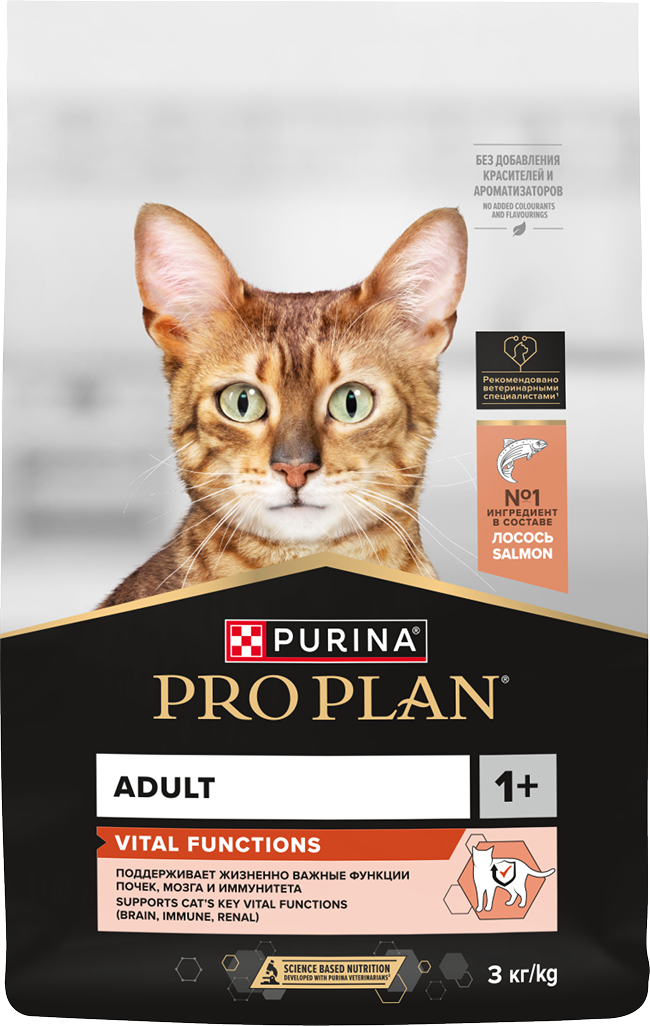 Pro Plan ADULT - Про План для взрослых кошек от 1 до 7 лет, поддержание органов чувств, лосось Pro Plan ADULT - Про План для взрослых кошек от 1 до 7 лет, поддержание органов чувств, лосось