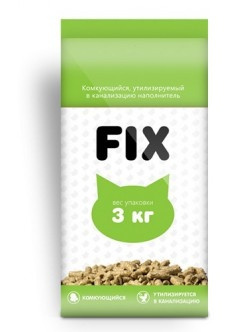 FIX Фикс Наполнитель биоразлагаемый травяной для туалетов 3 кг FIX Фикс Наполнитель биоразлагаемый травяной для туалетов 3 кг