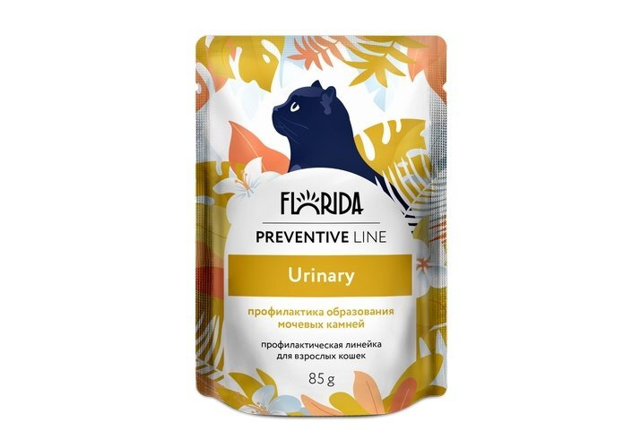 Florida Preventive Line Urinary паучи для кошек влажный корм для профилактики образования мочевых камней 85 гр Florida Preventive Line Urinary паучи для кошек влажный корм для профилактики образования мочевых камней 85 гр