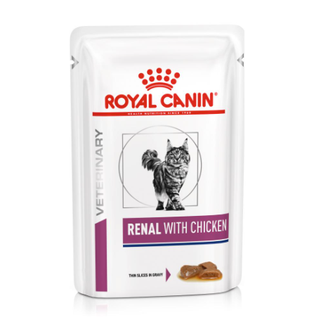 Royal Canin RENAL - Роял Канин диета для кошек с хронической почечной недостаточночностью со вкусом курицы, паучи 85 гр Royal Canin RENAL - Роял Канин диета для кошек с хронической почечной недостаточночностью со вкусом курицы, паучи 85 гр