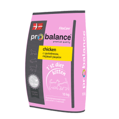 Приют Белые лапки. ProBalance 1'st Diet Kitten для котят с цыпленком, 8 кг Приют Белые лапки. ProBalance 1'st Diet Kitten для котят с цыпленком, 8 кг
