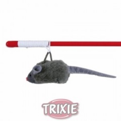 4547 TRIXIE Игрушка для кошек Удочка с мышкой с микрочипом на резинке 47 см