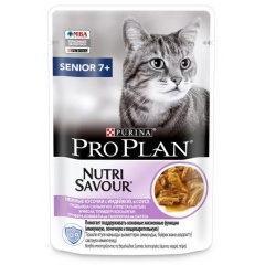 Приют Все оттенки кошачьего. Pro Plan SENIOR 7+ - Про План паучи для кошек старше 7 лет, кусочки с индейкой в соусе, 85гр