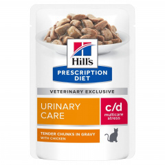 Hill's c/d Multicare Stress Хиллс диетический корм для кошек здоровье мочевыводящих путей при стрессе, с курицей, 85 гр (пауч) Hill's c/d Multicare Stress Хиллс диетический корм для кошек здоровье мочевыводящих путей при стрессе, с курицей, 85 гр (пауч)