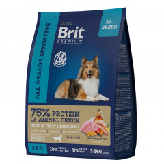 Brit PREMIUM Dog Sensitive Брит для взрослых собак всех пород с чувствительным пищеварением с ягненком и индейкой Brit PREMIUM Dog Sensitive Брит для взрослых собак всех пород с чувствительным пищеварением с ягненком и индейкой