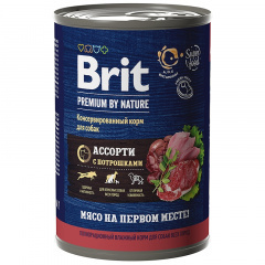BRIT Premium By Nature Брит консервы для собак мясное ассорти с потрошками 410 гр BRIT Premium By Nature Брит консервы для собак мясное ассорти с потрошками 410 гр