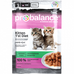 Probalance Kitten 1'st Diet Консервированный корм для котят с телятиной в желе 85 гр