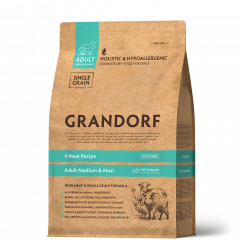 GRANDORF Грандорф корм для собак средних и крупных пород 4 вида мяса 10 кг GRANDORF Грандорф корм для собак средних и крупных пород 4 вида мяса 10 кг