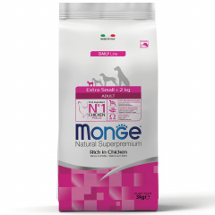 Сухой корм Monge Dog Daily Line Extra Small для взрослых собак миниатюрных пород, из курицы Сухой корм Monge Dog Daily Line Extra Small для взрослых собак миниатюрных пород, из курицы