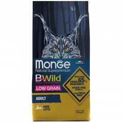 Сухой корм Monge Cat BWild LOW Hare для взрослых кошек, низкозерновой, из мяса зайца Сухой корм Monge Cat BWild LOW Hare для взрослых кошек, низкозерновой, из мяса зайца