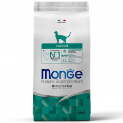 Сухой корм Monge Cat Daily Line Hairball для кошек, для выведения шерсти, из курицы Сухой корм Monge Cat Daily Line Hairball для кошек, для выведения шерсти, из курицы