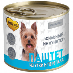 Влажный корм Мнямс Паштет из утки и перепела для собак всех пород «СИЛЬНЫЙ ИММУНИТЕТ» 200 г Влажный корм Мнямс Паштет из утки и перепела для собак всех пород «СИЛЬНЫЙ ИММУНИТЕТ» 200 г