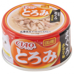 Влажный корм для кошек Inaba Ciao Toromi Куриное филе с тунцом магуро со вкусом морского гребешка в бульоне 80г Влажный корм для кошек Inaba Ciao Toromi Куриное филе с тунцом магуро со вкусом морского гребешка в бульоне 80г
