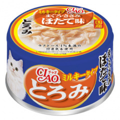Влажный корм для кошек Inaba Ciao Toromi Куриное филе с тунцом магуро и гребешком в сливочном бульоне 80г Влажный корм для кошек Inaba Ciao Toromi Куриное филе с тунцом магуро и гребешком в сливочном бульоне 80г