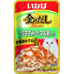 Влажный корм для кошек Inaba Kinnodashi Куриное филе с кацуобуси 60г Влажный корм для кошек Inaba Kinnodashi Куриное филе с кацуобуси 60г