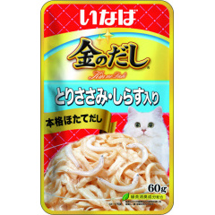 Влажный корм для кошек Inaba Kinnodashi Куриное филе с мальками ширасу 60г Влажный корм для кошек Inaba Kinnodashi Куриное филе с мальками ширасу 60г