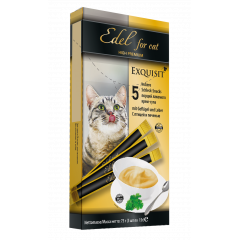 EDEL FOR CAT Лакомство Эдель Кэт Крем-суп с Птицей и печенью для кошек 15г х 5шт