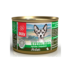  Blitz Holistic консервы для взрослых кошек "Кролик с индейкой" суфле 200 гр
