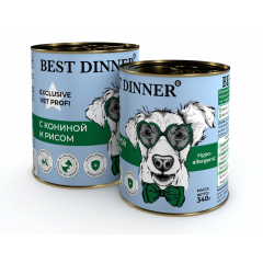 Best Dinner Exclusive Vet Profi Hypoallergenic Бест Диннер Вет Профи гипоаллергенный консервы для собак С кониной и рисом 340 гр Best Dinner Exclusive Vet Profi Hypoallergenic Бест Диннер Вет Профи гипоаллергенный консервы для собак С кониной и рисом 340 гр