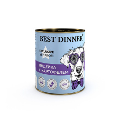 Best Dinner Exclusive Vet Profi Urinary Бест Диннер Вет Профи уринари консервы для собак Индейка с картофелем 340 гр Best Dinner Exclusive Vet Profi Urinary Бест Диннер Вет Профи уринари консервы для собак Индейка с картофелем 340 гр