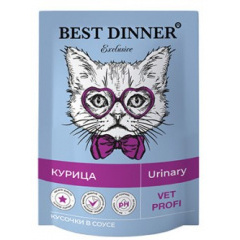 Best Dinner Exclusive Vet Profi Urinary Бест Диннер Вет Профи уринари паучи для кошек Курица в соусе Best Dinner Exclusive Vet Profi Urinary Бест Диннер Вет Профи уринари паучи для кошек Курица в соусе
