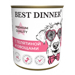 Best Dinner - Бест Диннер Premium Меню №4 для собак всех пород с телятиной и овощами 340 гр Best Dinner - Бест Диннер Premium Меню №4 для собак всех пород с телятиной и овощами 340 гр