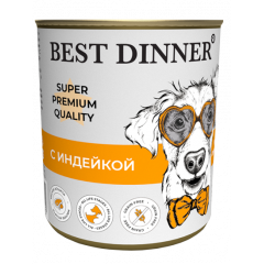 Best Dinner - Бест Диннер Super Premium Мясные деликатесы для собак всех пород с индейкой 340 гр Best Dinner - Бест Диннер Super Premium Мясные деликатесы для собак всех пород с индейкой 340 гр