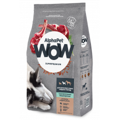 AlphaPet WOW Superpremium АльфаПет сухой полнорационный корм для собак средних пород с чувствительным пищеварением, ягненок и бурый рис AlphaPet WOW Superpremium АльфаПет сухой полнорационный корм для собак средних пород с чувствительным пищеварением, ягненок и бурый рис