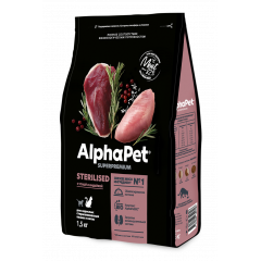 AlphaPet Superpremium АльфаПет сухой корм для стерилизованных кошек с уткой и индейкой AlphaPet Superpremium АльфаПет сухой корм для стерилизованных кошек с уткой и индейкой