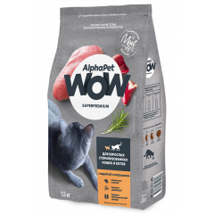 AlphaPet WOW Superpremium АльфаПет сухой корм для стерилизованных кошек с индейкой и потрошками AlphaPet WOW Superpremium АльфаПет сухой корм для стерилизованных кошек с индейкой и потрошками
