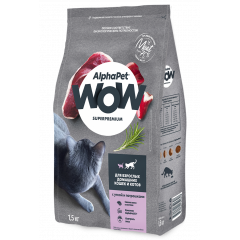AlphaPet WOW Superpremium АльфаПет сухой корм для кошек с уткой и потрошками AlphaPet WOW Superpremium АльфаПет сухой корм для кошек с уткой и потрошками