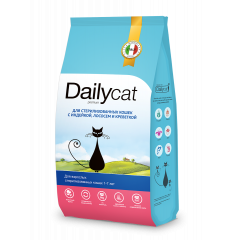 Dailycat для стерилизованных кошек с индейкой, лососем и креветкой 