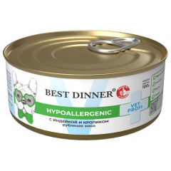 Best Dinner Exclusive Vet Profi Hypoallergenic Бест Диннер Вет Профи ипоаллердженик корм для взрослых собак и щенков при пищевой аллергии С индейкой и кроликом 100 гр Best Dinner Exclusive Vet Profi Hypoallergenic Бест Диннер Вет Профи ипоаллердженик корм для взрослых собак и щенков при пищевой аллергии С индейкой и кроликом 100 гр
